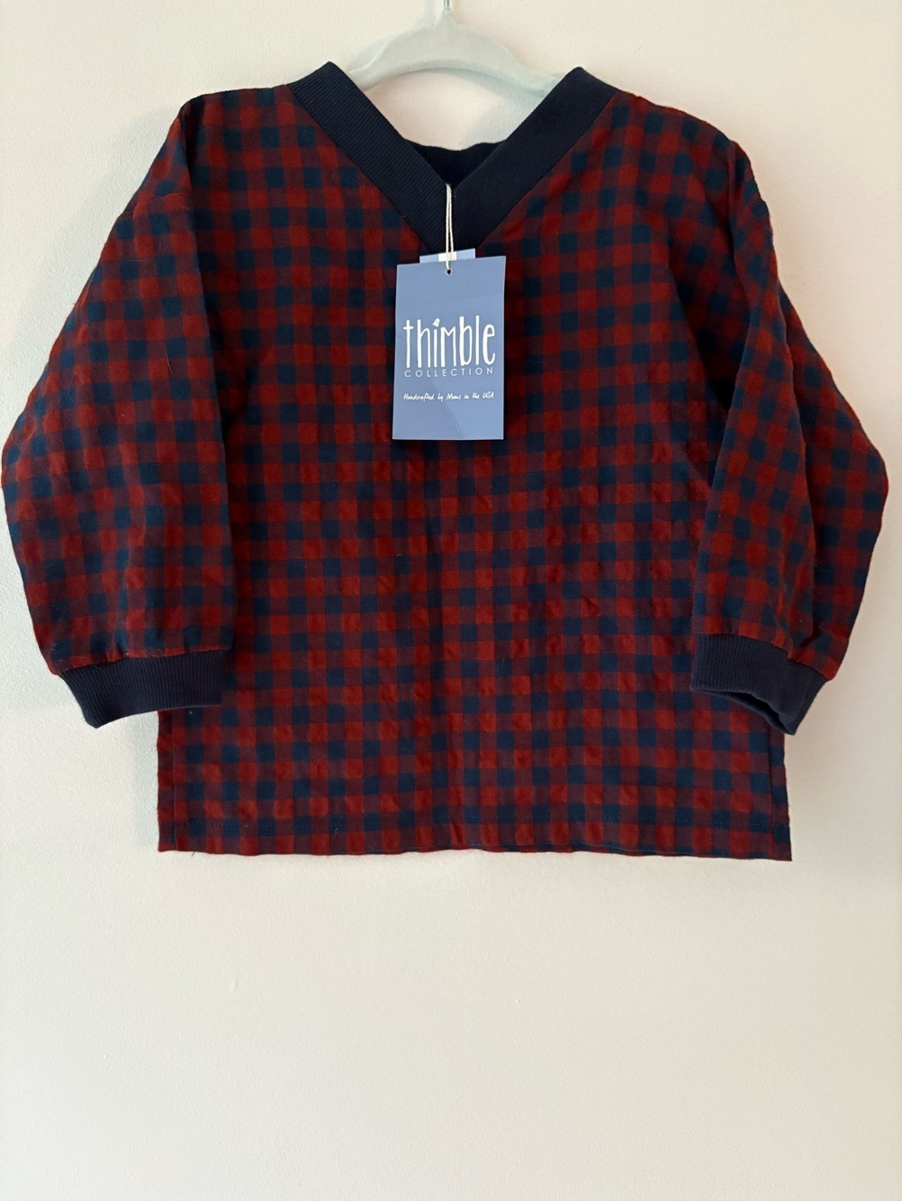Thimble Baby Navy & Red Plaid Long Sleeve